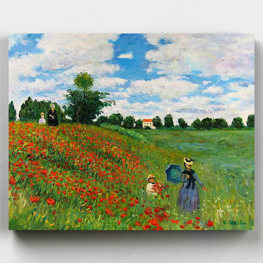 Campo de Amapolas- Pintar por Números- Canvas by Numbers